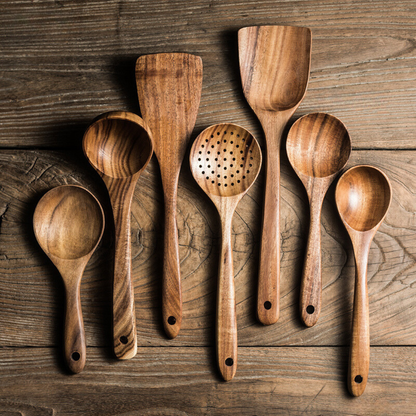 Teak Houten keukengerei Set